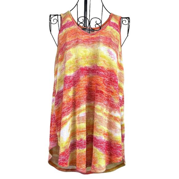 Gyft Stretchy Knit Tank Top Orange Yellow Red Size Medium - Picture 1 of 11